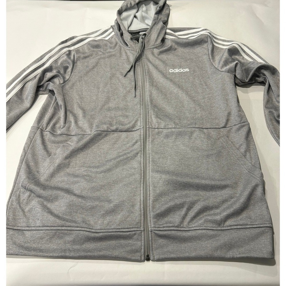 Adidas Mens Tracksuit Set Full Zip Jacket Pants 3-Stripe Gray XL NWOT Climawarm